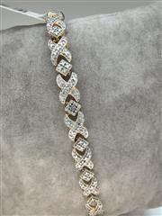 Silver-Diamond Bracelet 25 Diamonds .25 Carat T.W. 925 Silver 13.53g